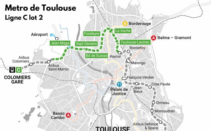 Eiffage et NGE remportent en groupement le marché pour la réalisation du lot 2 de la 3e ligne de métro de Toulouse pour un montant de près de 590 millions d’euros